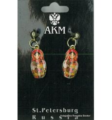 Серьги Матрешки гвоздики (пусеты)