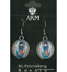 Серьги Матрешки кружочки