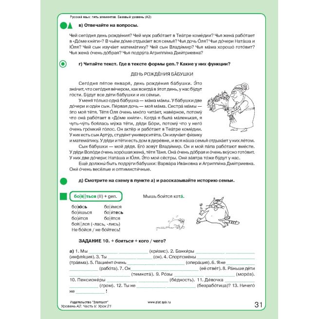 Русский язык: 5 элементов. A2