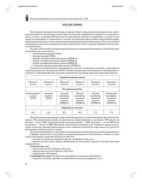 Лексический минимум. Элементарный уровень
