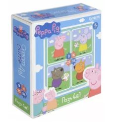 Набор пазлов 4 в 1. PeppaPig. На прогулке