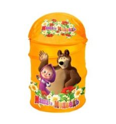 Корзина для игрушек «Маша и медведь» (оранжевая)