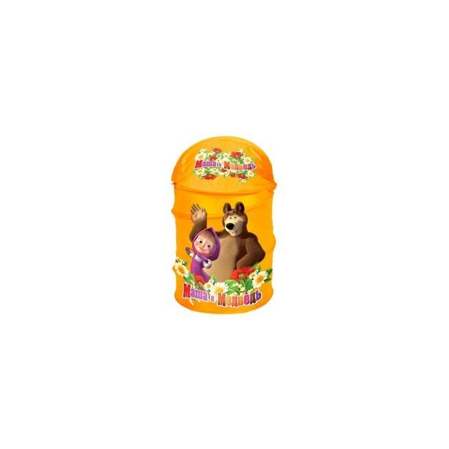 Корзина для игрушек «Маша и медведь» (оранжевая)